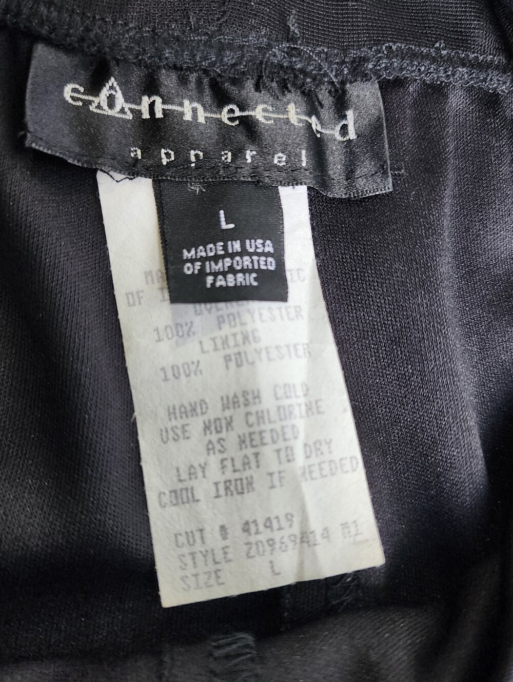 Connected Apparel Womens Black Dress Pants Wide Mesh Lined Tie Belt Sz LJ8 - Picture 12 of 12